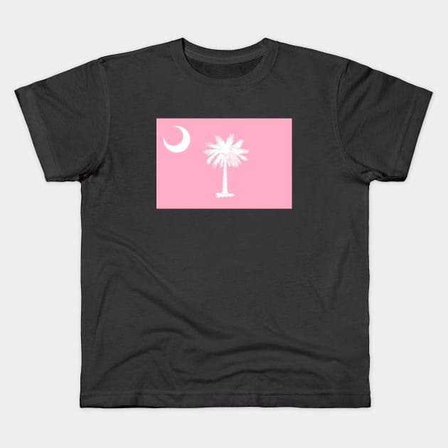 Flag of South Carolina - Pink Kids T-Shirt by brigadeiro